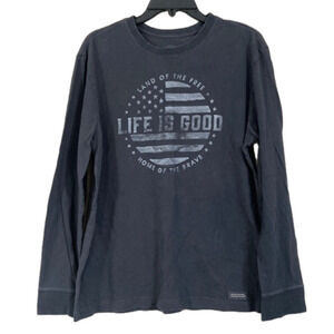 Life is Good Flag Crusher Tee